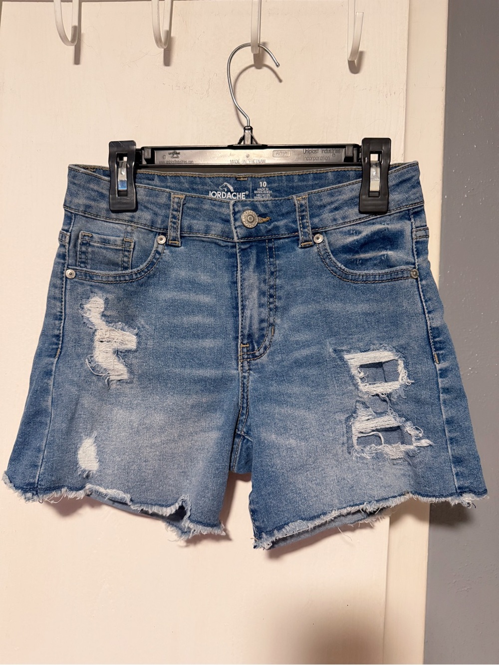 Girls Jordache Medium Blue Distressed Denim Shorts